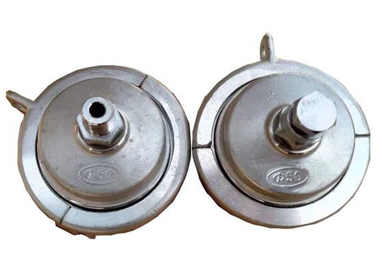 Couvercles d'extrémité de tuyau en acier inoxydable en plastique en blanc argenté 304# pour la coulée de précision conformément à la norme ISO1167