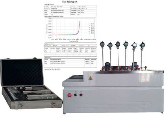 Machine d'essai HDT VICAT avec système avancé de contrôle de la température assurant un chauffage uniforme pendant le processus d'essai des polymères