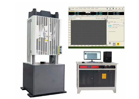 Machine d'essai servohydraulique équipée d'une mâchoire spéciale pour une mesure précise des propriétés mécaniques des brins d'acier et des barres d'armature